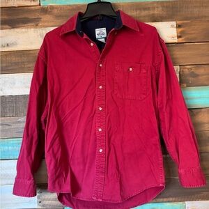 Cambridge Men's Burgundy Button-Down Shirt